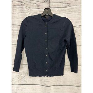 J.Crew Navy Button-Up Cardigan Sweater Size S